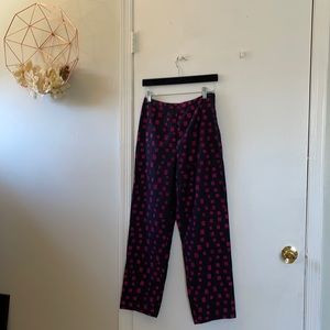 Pink square  Embroidered  pants